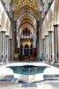 Nave and font within Salisbury Cathedral