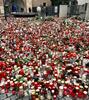 In memoriam to those who lost their lives in the Prague shooting, outside the Faculty of Arts