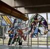 Stained glass window at the Invalidovna Metro Station