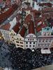 Crowds viewing the Astronomical Clock in Prague