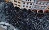 Crowds viewing the Astronomical Clock in Prague